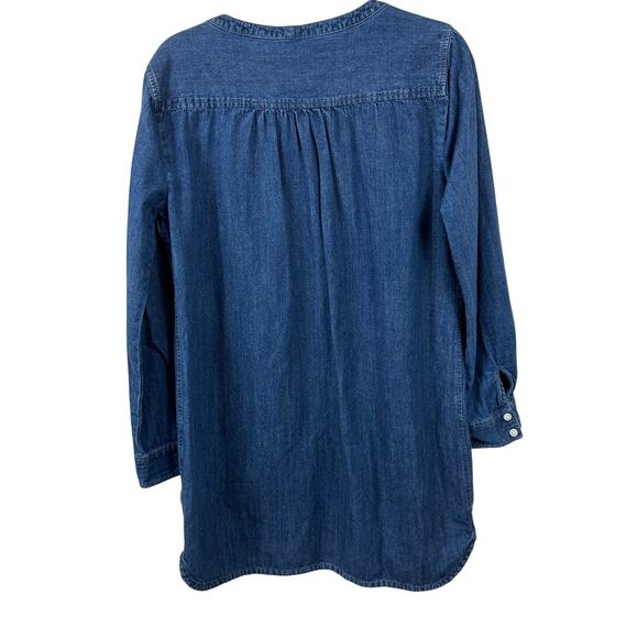 Old Navy Denim Tunic Dress Chambray Pullover 100% Cotton Long Sleeve retro Y2k - Picture 2 of 4